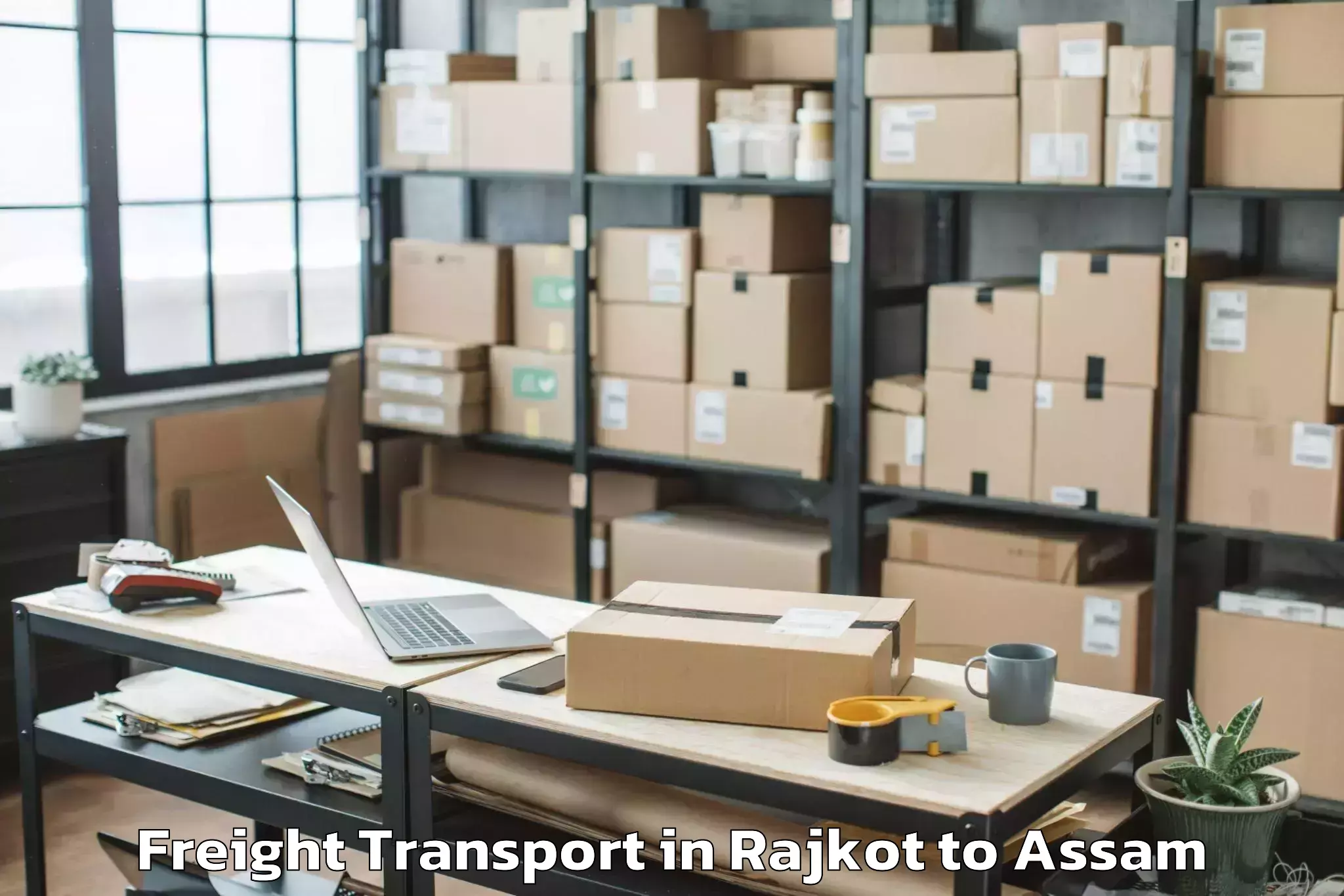 Affordable Rajkot to Sualkuchi Freight Transport